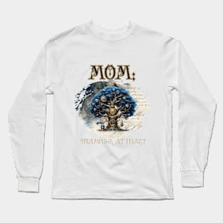 Mom: Steampunk At Heart Tree - Golden Version Long Sleeve T-Shirt